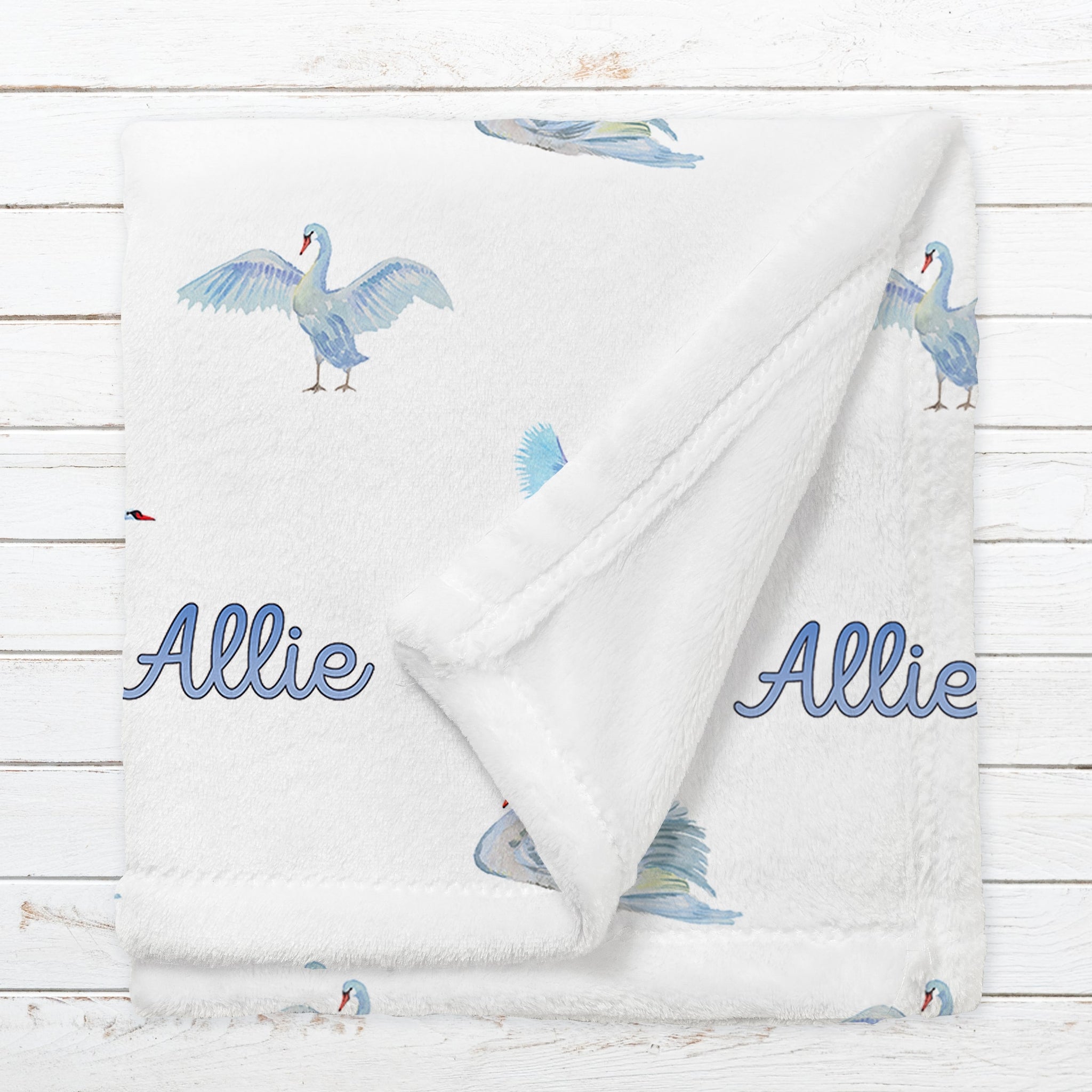 Personalized Swan Name Blanket for Babies & Kids - Swanderful Birds