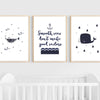 Whale Wall Art | Set of 3 | Collection: Go with the Flow | For Nurseries & Kid's Rooms