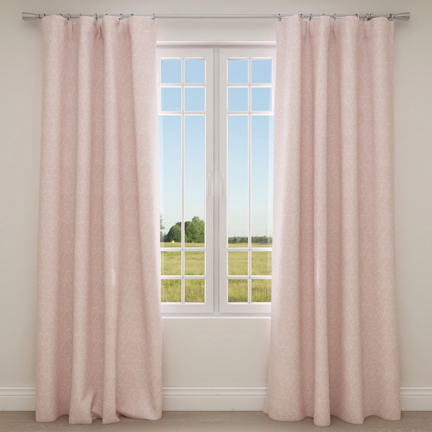 Cut Glass Blush Slub Kids Curtains