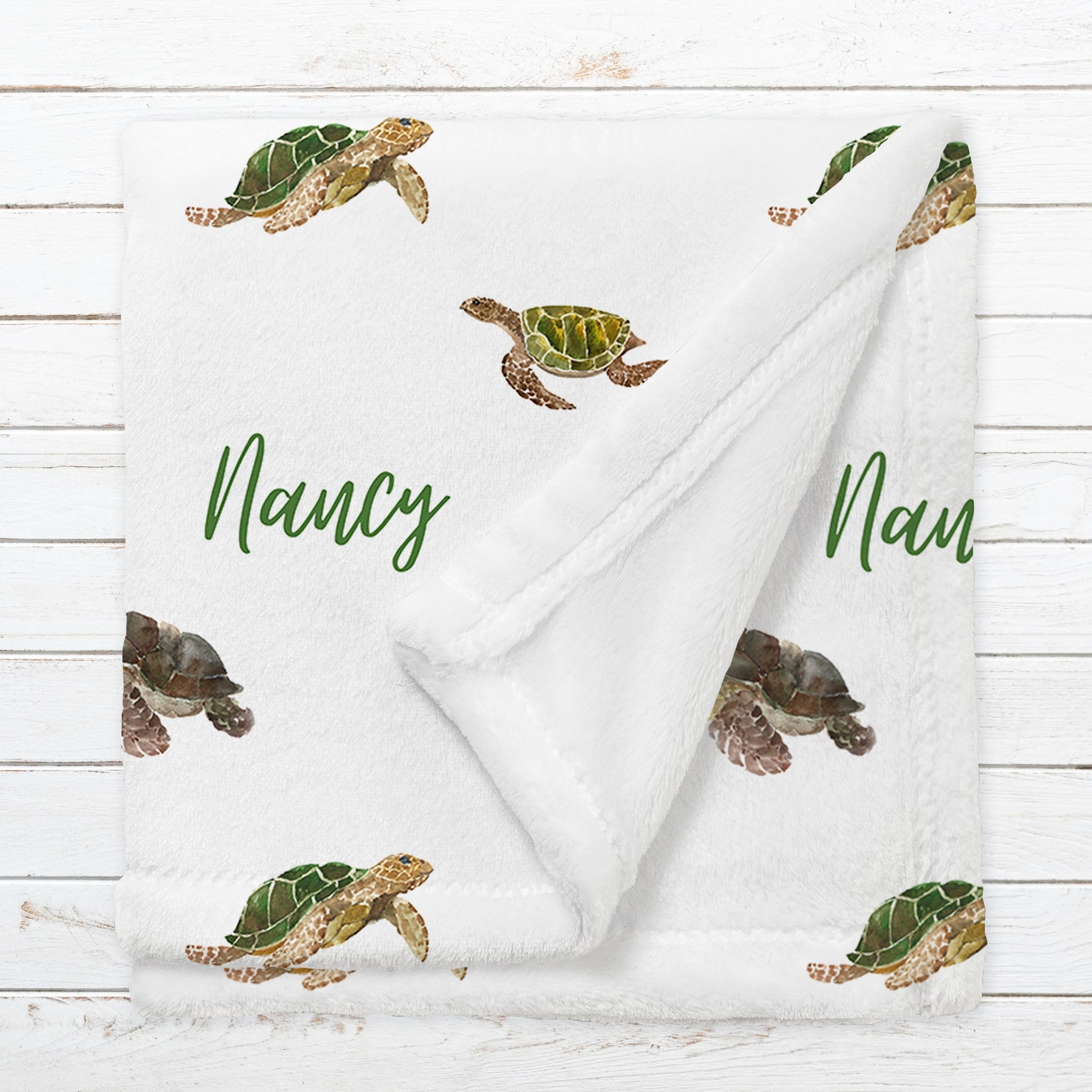 Personalized Turtle Name Blanket for Babies & Kids - Slowpokes