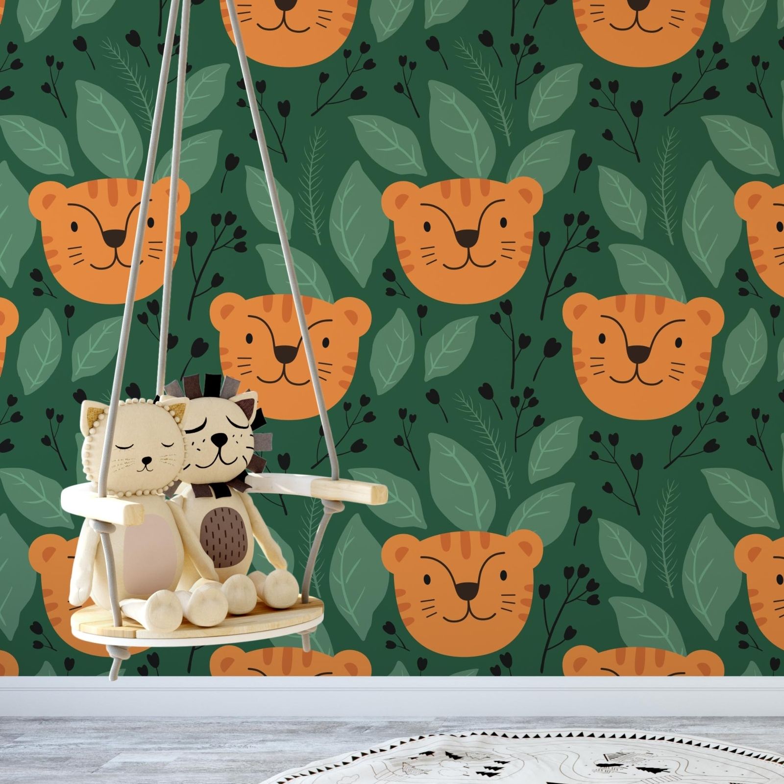 Peel and Stick or Traditional Wallpaper - Tiger Patrol
