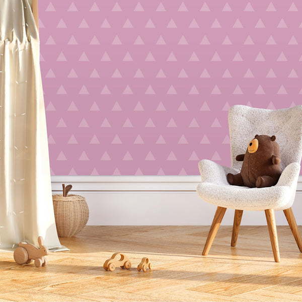 Purple Peel and Stick or Traditional Wallpaper - Triangular Pinks