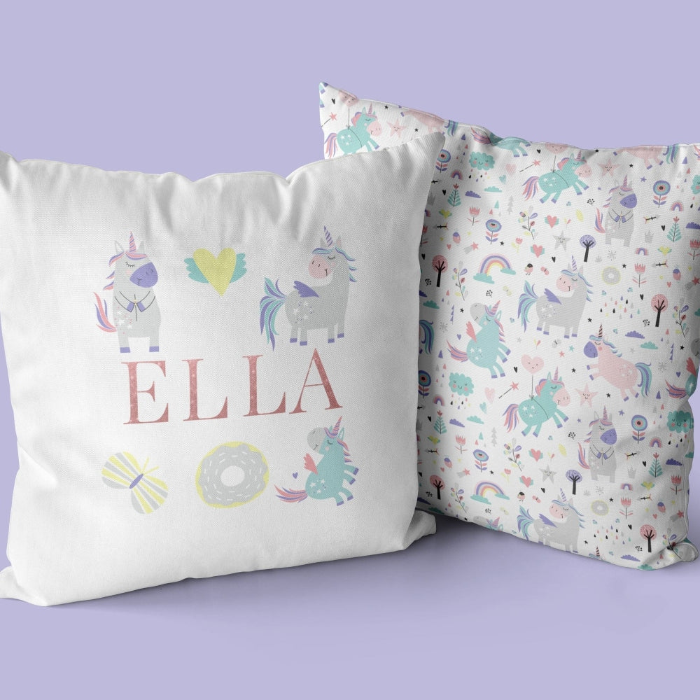 Personalized Unicorn Throw Pillows | Set of 2 | Collection: Be A Unicorn | For Nurseries & Kid's Rooms