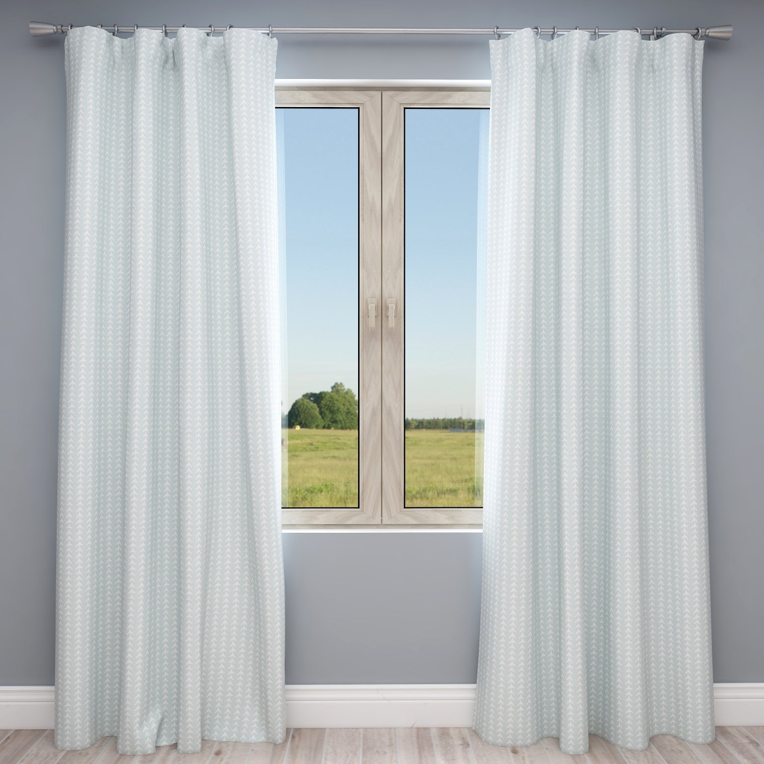 Vine Spa Blue Kids Curtains