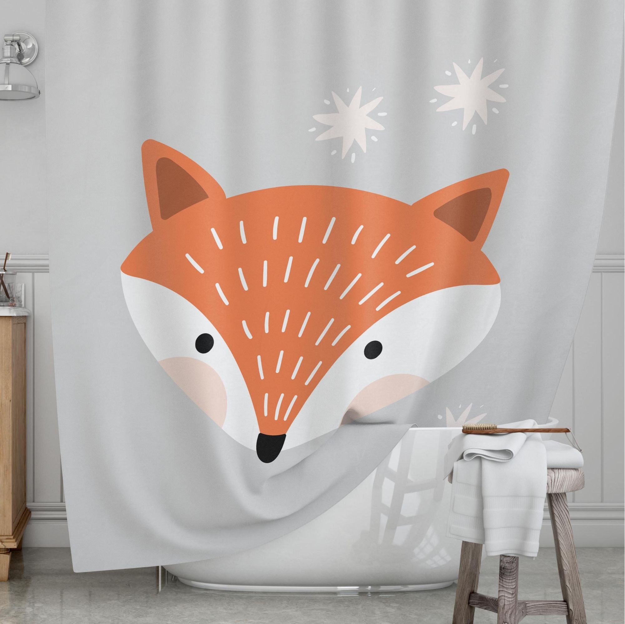 Fox Kids' Shower Curtains - Fox Trails