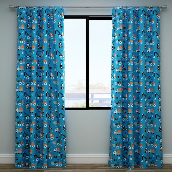Constructions Kids & Nursery Blackout Curtains - Wheely Cool