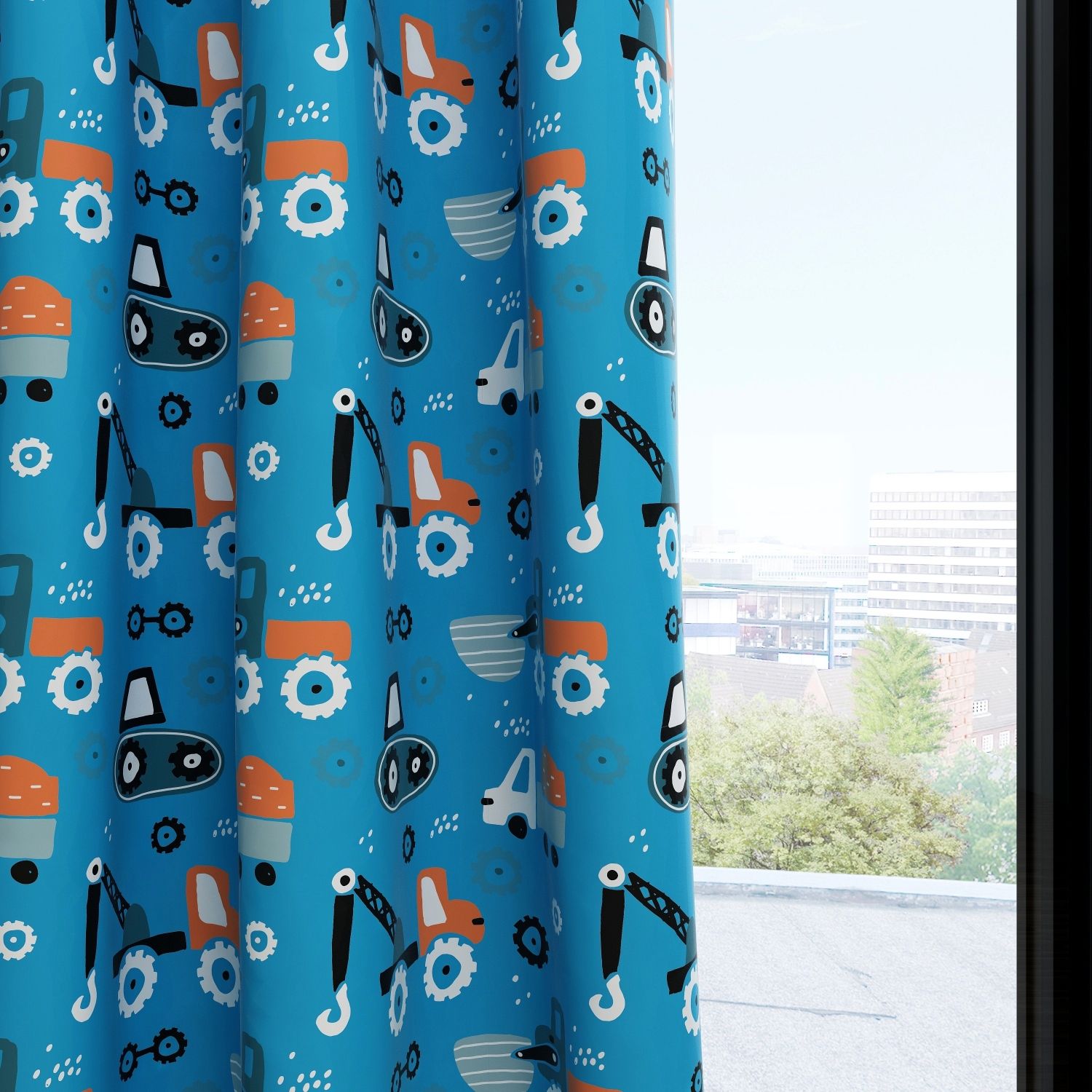 Constructions Kids & Nursery Blackout Curtains - Wheely Cool