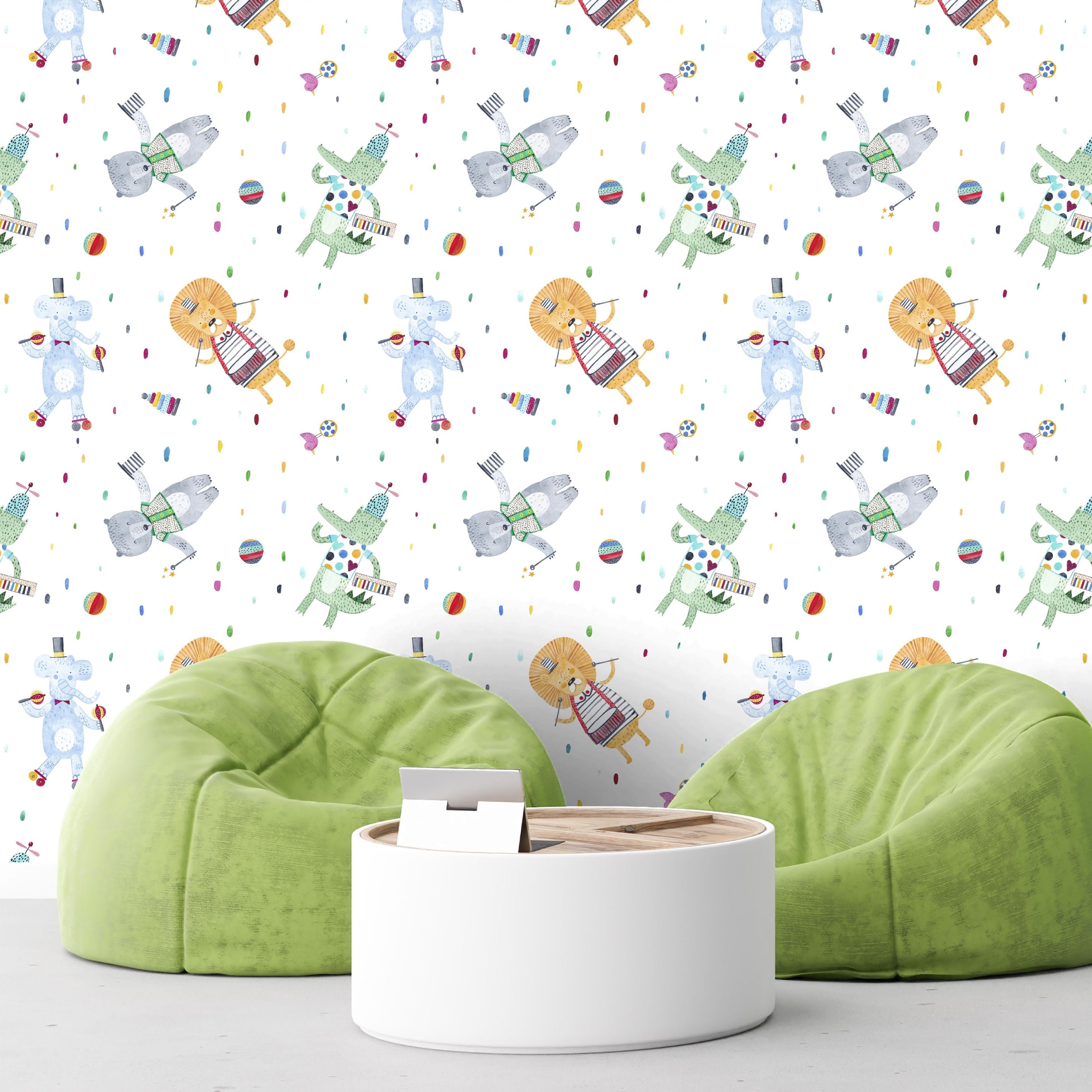 Animals Theme Nursery Wallpaper - Whimsical Party