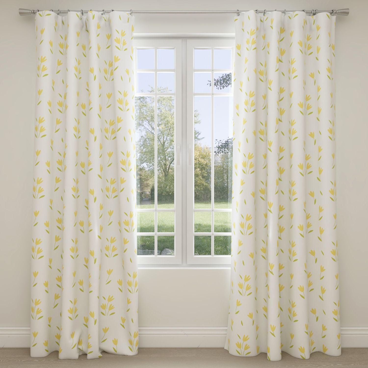 Floral Kids & Nursery Blackout Curtains - Yellow Tulles