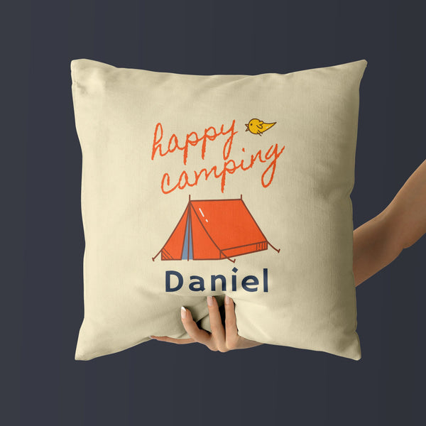 Personalized Camping Throw Pillows | Set of 2 | Collection: Adventurer's Cabin | For Nurseries & Kid's Rooms