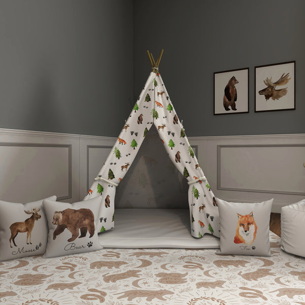 Kids Teepee, Forest Decor Themed Room - Little Forest Adventure Collection