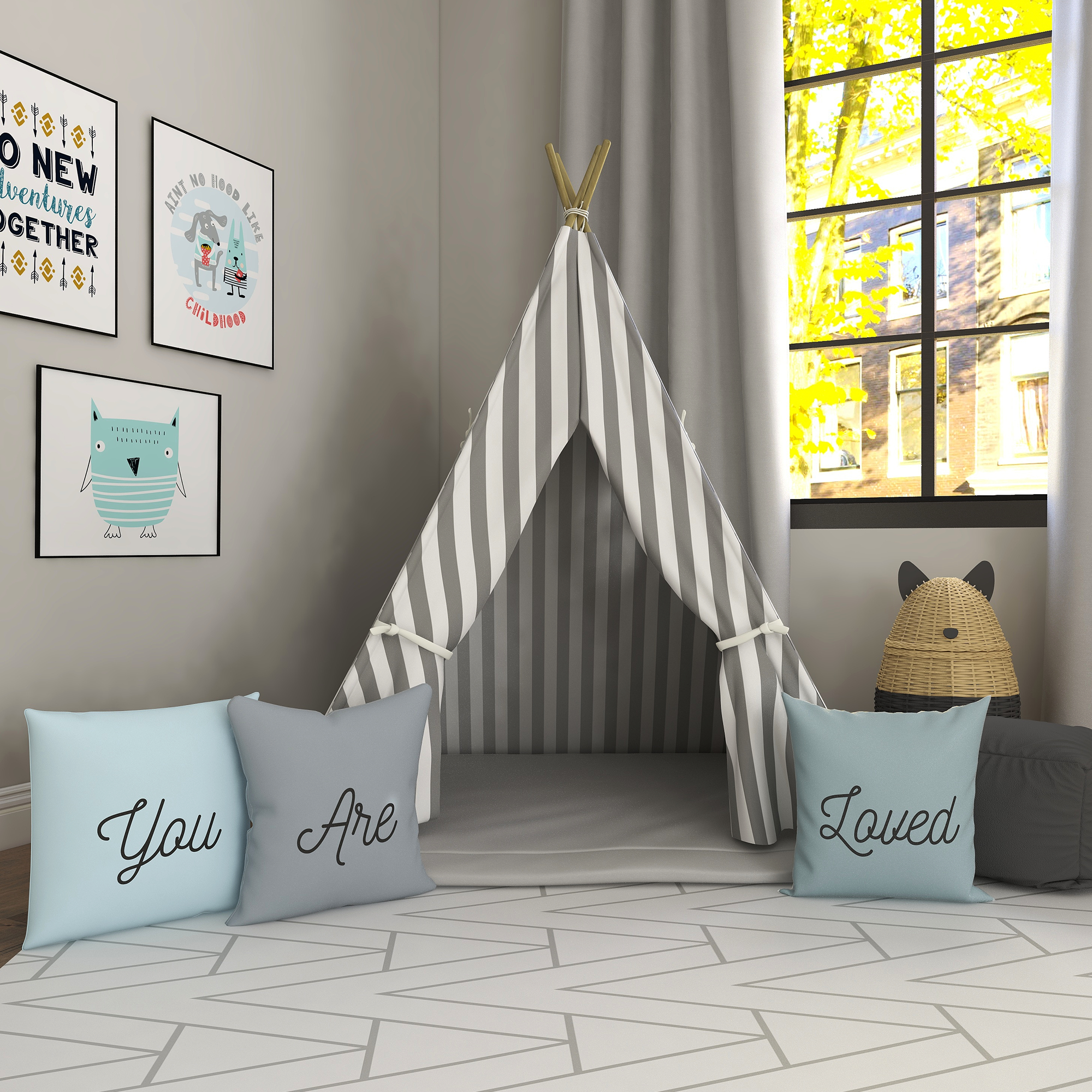 Namaste in Gray Kids Teepee