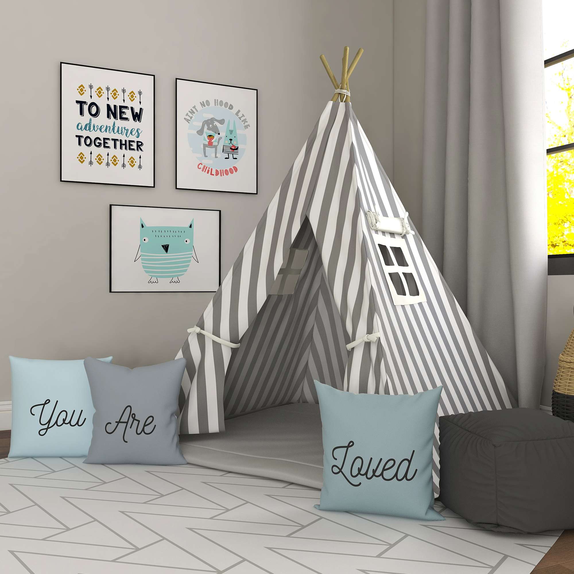 Namaste in Gray Kids Teepee