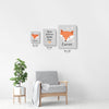 Personalized Fox Wall Art | Set of 2 | Collection: Gone In The Wild | For Nurseries & Kid's Rooms