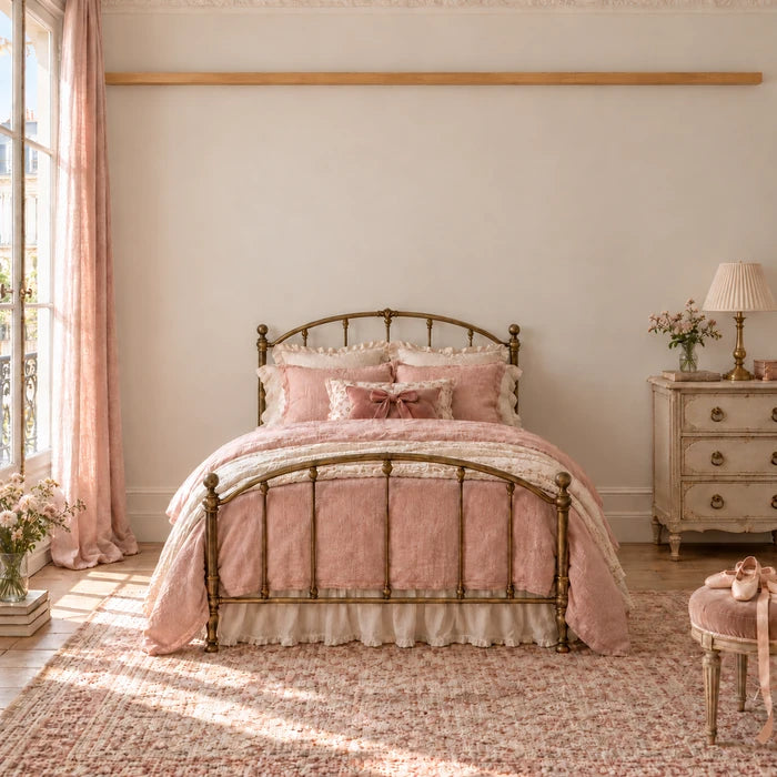 Kids' room with three ballet prints above the bed